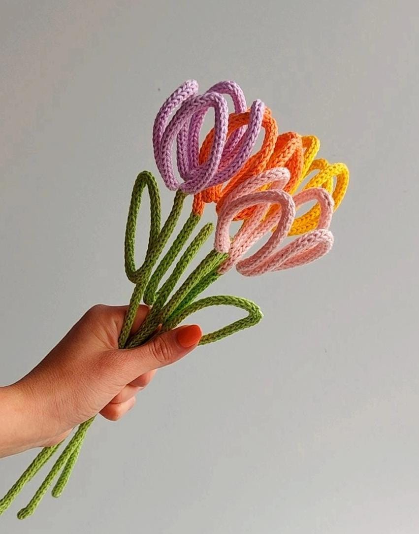 Bouquet Floreale in Tricotin - immagine 4