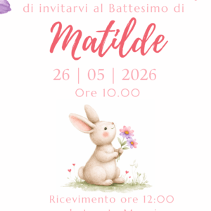 Invito digitale battesimo personalizzato grafica coordinata