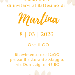 Invito digitale battesimo personalizzato grafica coordinata