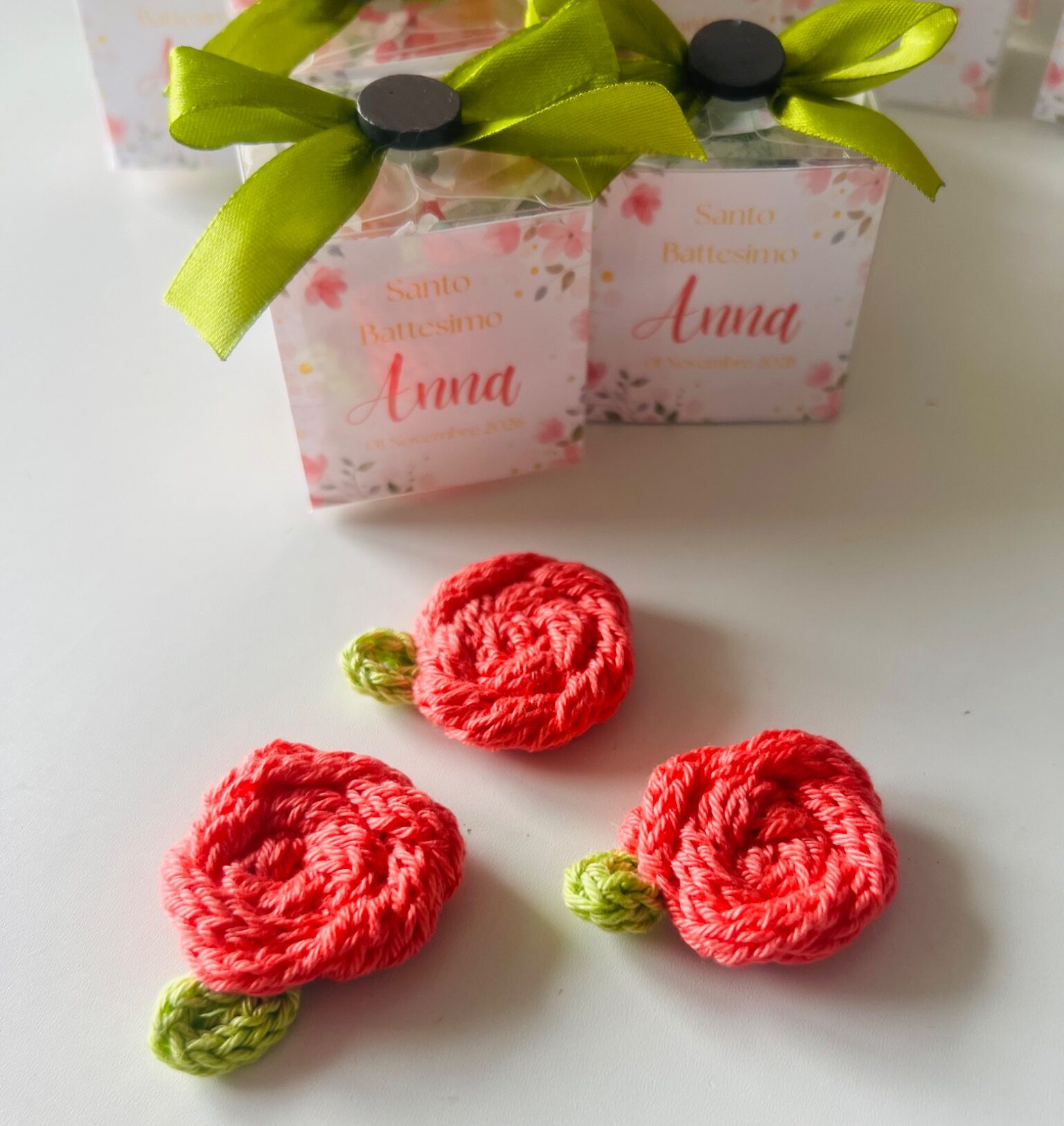 Scatolina porta confetti e calamita con rosellina - immagine 6